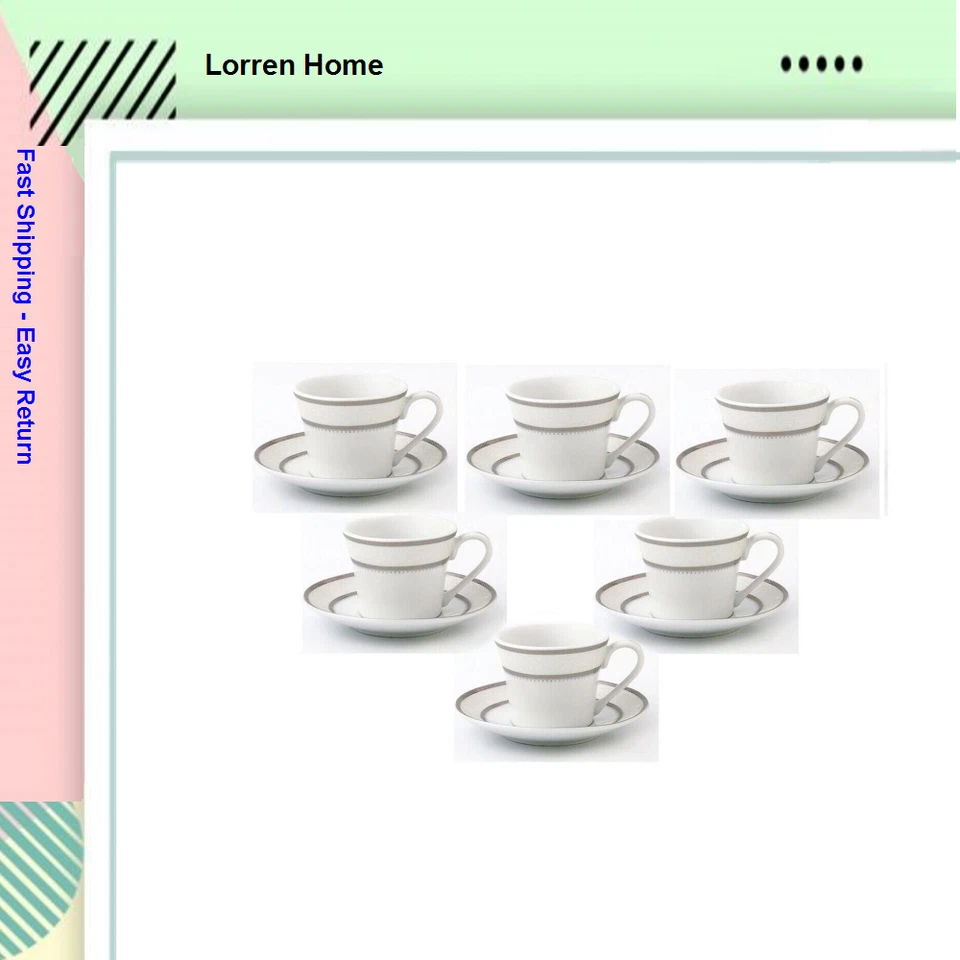 Lorren Home White Espresso Service Set of 6