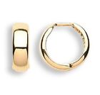 MENS SINGLE 9CT HALLMARKED YELLOW GOLD POLISHED 16MM X 5MM ROUND HOOP EARRING