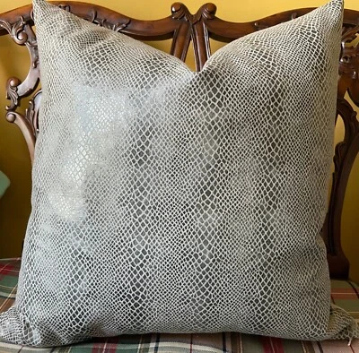 Ralph Lauren THEODORA SNAKESKIN Marcasite Italian Linen Snakeskin Pillow Cover - Image 1 of 4