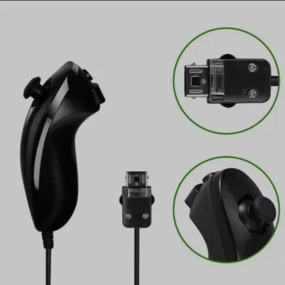 Nintendo Wii Nunchuck Controller NERO CON SCATOLA FUNZIONANTE - Immagine 1 di 4