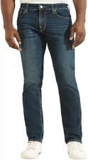 GUESS Men's Eco Slim Straight Jeans 32W x 31L, Blue Guitar