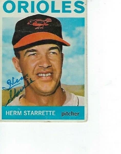 HERM STARRETTE SIGNED 1964 TOPPS #239 - BALTIMORE ORIOLES - Bild 1 von 1