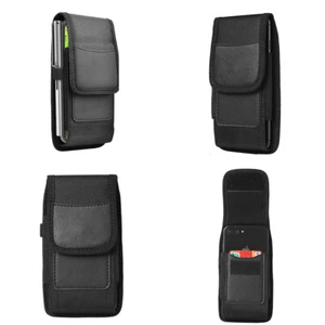 US 1Pcs Cell Phone Holster Leather Wallet Case Cover Belt Clip Loop Pouch Fine - Picture 1 of 20