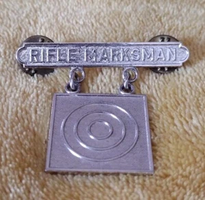 Rifle Marksman Military Pin Sterling 12C - Picture 1 of 3
