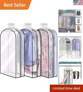 40" Clear PEVA Garment Bags with Heavy-Duty Zipper - Ultimate Closet Organizer - Picture 1 of 9