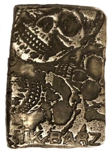 1 Oz MK BarZ "Skull Gathering" Stamped Bar .999 Fine Silver - Picture 1 of 2