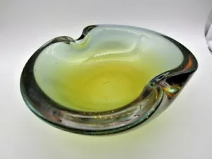 Olive Mid Century Murano sommerso Poli seguso era 60’s art glass bow tie bowl - Picture 1 of 9