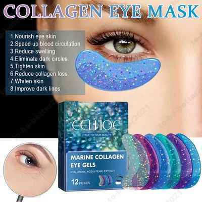 12x Anti-Wrinkle Tighten Skin Eye Gel Patch for Fine Lines Dark Circles Eye Bags - Image 1 of 4