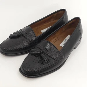 Zapatos Belvedere Negro Vestido Borla Mocasines Genuino Avestruz Para Hombre Talla 9.5 - Imagen 1 de 8
