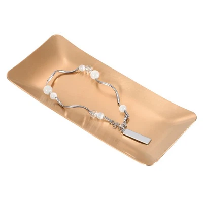 Bandeja Decorativa, Bandeja para Servir Esmerilada, 5.9x3" Oro Rosa Foto 1 de 4