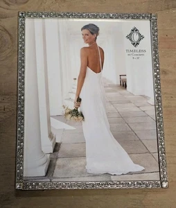  Bilderrahmen Hochzeit Metallrahmen mit Strass Schmuck 8x10 silberfarben  - Bild 1 von 5