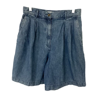 Shorts jeans Marsh Landing vintage cintura alta plissado tamanho 10 - Imagem 1 de 4