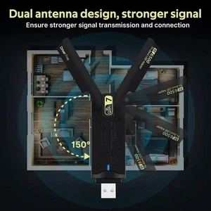 USB Wireless Network Card 2.4/5.8g Dual Band Gigabit Computer Network Card Y5D0 - Picture 1 of 11