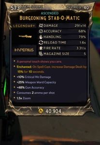 Tiny Tina's Wonderlands ASCENDED - Stab-O-Matic x14 (Spellcast AllDMG) DLC 3 - Bild 1 von 1