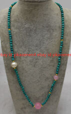 Natrual Fashion 4mm Blue Turquoise Gemstone Round Beads Necklace 18"