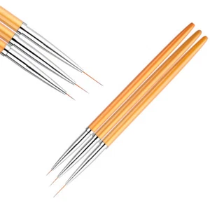 3 Profi Fineliner Pinsel Set Gold Nailart Schnörkel Nageldesign fein Paint Nails - Bild 1 von 5