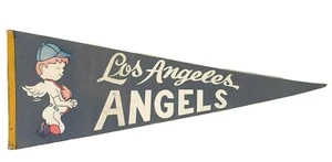 1960er VINTAGE ANGELS WIMPEL LOS ANGELES BASEBALL 28" MLB EINGESTELLT MASKOTTCHEN! - Bild 1 von 4