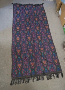 VINTAGE IKAT BROCADE CLOTH WRAP SKIRT THROW SHAWL 26" X 40" - Picture 1 of 9