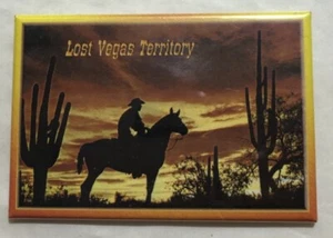 Calamita Territorio di Las Vegas Paesaggio Deserto con Cowboy a Cavallo - Foto 1 di 3