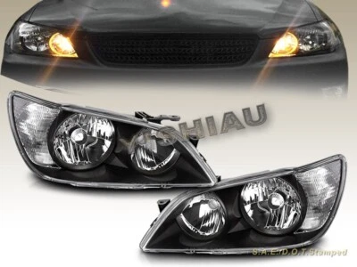 FIT FOR Set of OE Style Black HID Version Headlights for 2001-2005 Lexus IS300 - Image 1 of 3