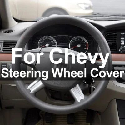 For 2003 2004 2005 2006 Chevy Silverado 1500 Leather Steering Wheel Cover Black - Image 1 of 4