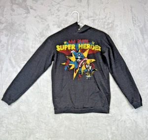 Marvel Super Heroes Sweatshirt Hoodie Large Youth Avengers Pull Over Gray - Picture 1 of 14