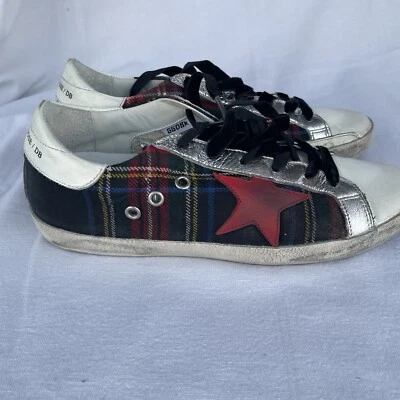 Золотой гусь женщин суперзвезда кроссовки килт красный твид Red Star Sz EU38 США 8 NWB - Изображение 1 из 4