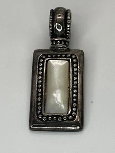 Premier Designs Silver Plate Mother of Pearl Pendant Signed - Picture 1 of 3