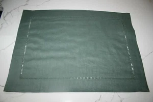 NEW Sealed Pottery Barn Lot of 6 Green Linen Placemats 5892 20" x 14.5" - Bild 1 von 2