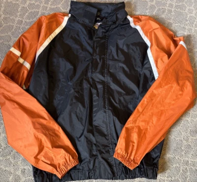 Harley Davidson Rain Jacket Mens XL  Black Orange Full Zip - Image 1 of 4