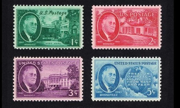 #930 - 933  Roosevelt 1945 Memorial Set Mint NH Complete. Great Promotional Set - Image 1 of 1