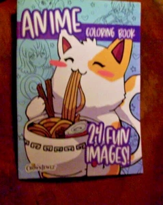 ANIME COLORING BOOK 24 FUN IMAGES - Picture 1 of 1