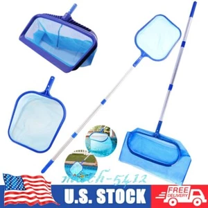 Heavy Duty Pool Skimmer Leaf Rake Netting Scooper Swimming Pool Cleaning Net Kit - Picture 1 of 72