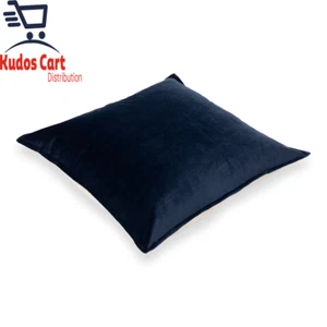Cojín decorativo relleno de plumas de terciopelo 55 X 55 Cm, azul - Imagen 1 de 15