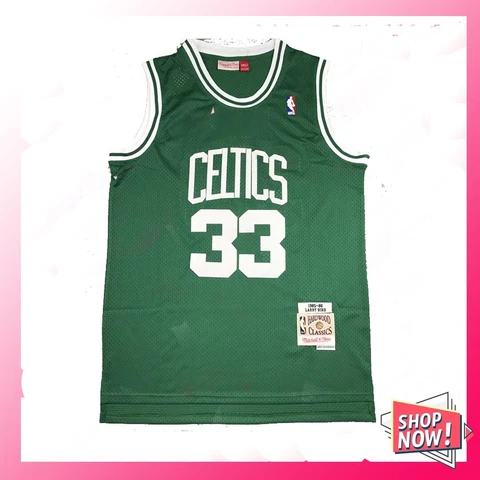 Men's Boston Celtics Larry Bird #33 Green Hardwood Classics Swingman Jersey Cover
