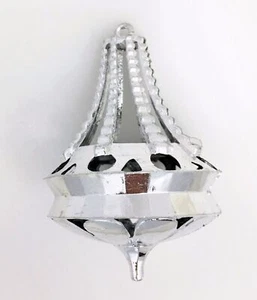 AMAZING SILVER MOD 60s ORNAMENTS FOR ALUMINUM CHRISTMAS TREE SET OF 4 - Picture 1 of 4