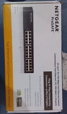 Netgear ProSAFE 24-Port 10/100 Mbps Fast Ethernet Switch JFS524 New Sealed - Image 1 of 3
