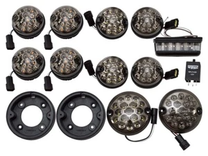 LAND ROVER DEFENDER & SERIES DELUXE LED SMOKED LIGHT KIT 73 MM LED STYLE DA1577 - Picture 1 of 1