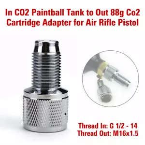 Paintball CO2 Tank auf 88g Kartusche Kapsel Gewinde Adapter für PCP Luftgewehr - Bild 1 von 7