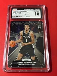 2023-24 Panini Prizm Victor Wembanyama RC Deep Space Rookie SP CGC 10 GEM - Picture 1 of 2