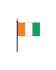 Ivory Coast Cote D'ivore 12"X18" Inch Country Flag Banner On 2 Foot Wooden Stick