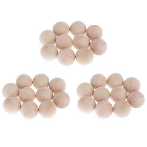 30x Hardwood Balls Solid Natural Beech Wooden Balls Beads Crafts Making 40mm - Picture 1 of 7
