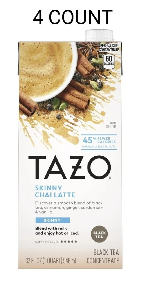Concentrado de té negro Tazo, Chai, Skinny Latte32 fl oz (4 unidades) Foto 1 de 1