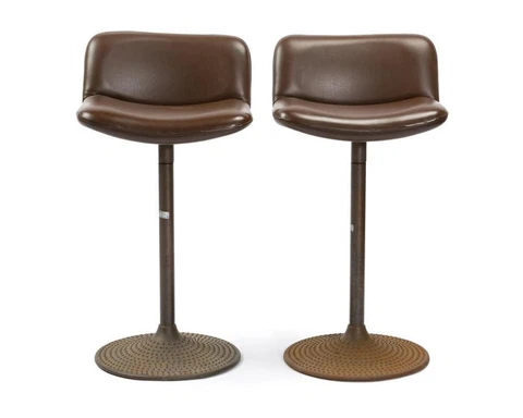 IMPORTANT SET OF TWO MID CENTURY MODERN CARIBE’ BARSTOOLS BY ILMARI TAPIOVAARA Cover