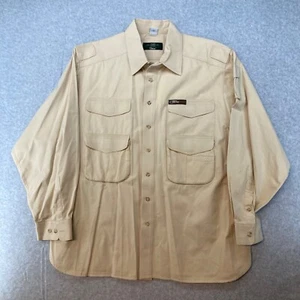 Vintage Orvis XXL Cream Khaki Safari Hunting Shirt Long Sleeve Button Up (Lot #1 - Picture 1 of 9