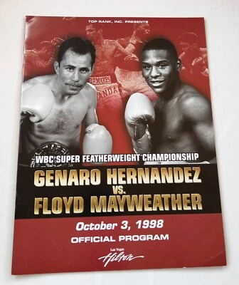 1998 Floyd Mayweather Jr. VS Genaro Hernandez Official Program 1998 TOP RANK vtg - Image 1 of 4