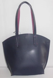 New Navy Blue Handbag Medium Tote Handles Merona Shoulders or Cross Body Strap - Picture 1 of 11