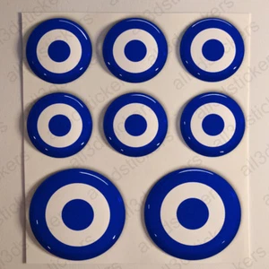 El Salvador Stickers Air Force Roundel Cockade 3D Adhesive Flag Resin Domed - Picture 1 of 1