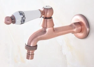Red Copper Ceramic Handle Washing Machine Water Faucet Cold Sink Water Tap - Picture 1 of 8