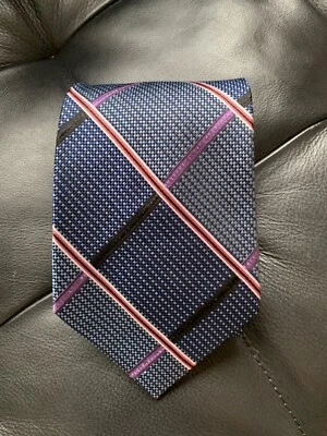 Corbata de seda vintage Bruno Piattelli azul/verde azulado/púrpura/naranja para hombre 3,75"x60" Foto 1 de 4